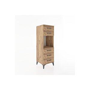 Hyperion Dolap Tek Raflı 5 Çekmeceli 44x44x134 Çam-çam