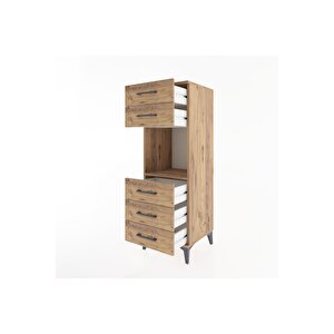 Hyperion Dolap Tek Raflı 5 Çekmeceli 44x44x134 Çam-çam