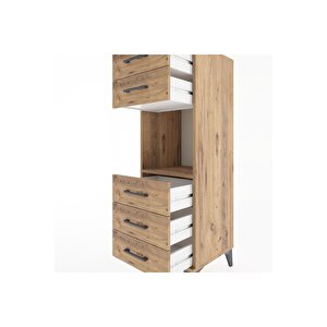 Hyperion Dolap Tek Raflı 5 Çekmeceli 44x44x134 Çam-çam