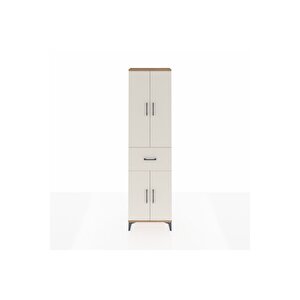Arges Dolap 4 Raflı Tek Çekmeceli 4 Kapaklı 60x30x221 Çam-aytaşı
