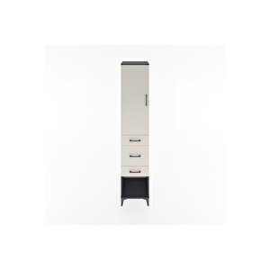 Hyperion Dolap 2 Raflı 3 Çekmeceli Tek Askılı 44x44x221 Antrasit-aytaşı