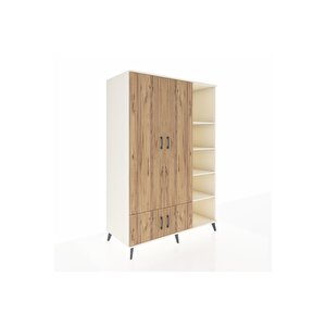 Kronos Dolap 6 Raflı 4 Kapaklı Tek Askılı 132x59x195 Aytaşı-çam/aytaşı