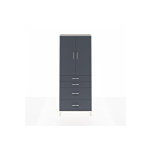 Arges Dolap 3 Raflı 4 Çekmeceli 2 Kapaklı 88x30x221 Aytaşı-antrasit