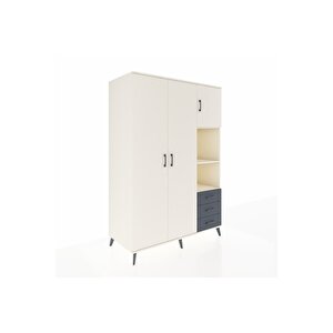 Kronos Dolap 5 Raflı 3 Çekmeceli Tek Askılı 132x59x195 Aytaşı-aytaşı/antrasit