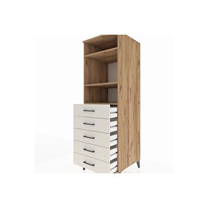 Kronos Dolap 3 Raflı 5 Çekmeceli 60x59x182 Çam-aytaşı