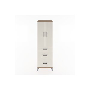 Hyperion Dolap 3 Raflı 3 Çekmeceli 2 Kapaklı 60x44x195 Çam-aytaşı