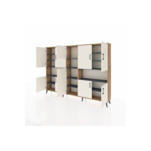 Arges Dolap 14 Raflı 10 Kapaklı 220x30x163 Çam-aytaşı/antrasit