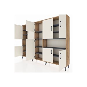 Arges Dolap 14 Raflı 10 Kapaklı 220x30x163 Çam-aytaşı/antrasit