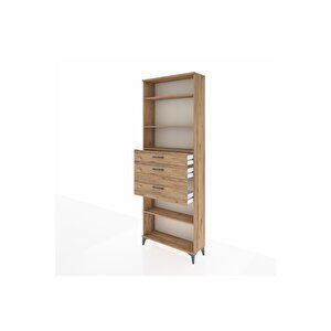 Arges Dolap 4 Raflı 3 Çekmeceli 88x30x243 Çam-çam