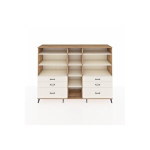 Hyperion Dolap 10 Raflı 6 Çekmeceli  220x44x163 Çam-aytaşı