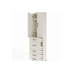 Arges Dolap 3 Raflı 5 Çekmeceli 2 Kapaklı 60x30x221 Aytaşı-aytaşı