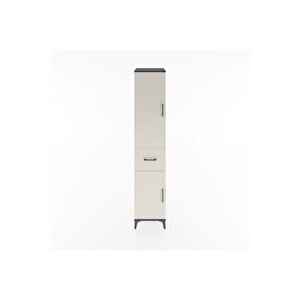 Hyperion Dolap 3 Raflı Tek Çekmeceli Tek Askılı 44x44x221 Antrasit-aytaşı