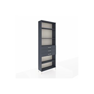 Arges Dolap 4 Raflı 3 Çekmeceli 88x30x243 Antrasit-antrasit