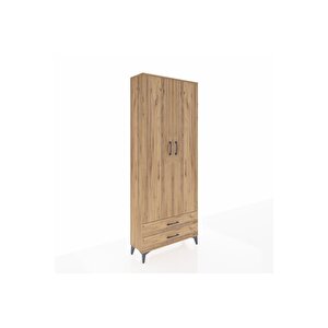 Arges Dolap 2 Raflı 2 Çekmeceli Tek Askılı 88x30x221 Çam-çam