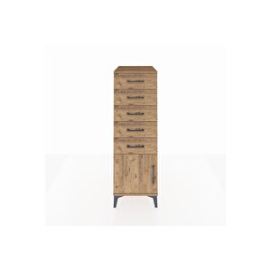 Kronos Dolap 5 Çekmeceli Tek Kapaklı 44x59x134 Çam-çam