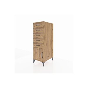 Kronos Dolap 5 Çekmeceli Tek Kapaklı 44x59x134 Çam-çam
