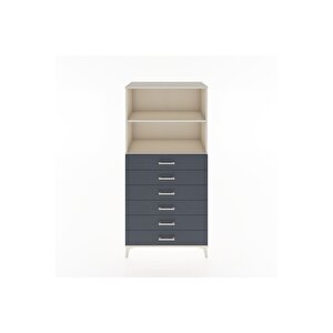 Hyperion Dolap 2 Raflı 6 Çekmeceli 88x44x182 Aytaşı-antrasit