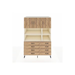 Kronos Dolap 8 Raflı 8 Çekmeceli 3 Kapaklı 132x59x195 Aytaşı-çam/çam