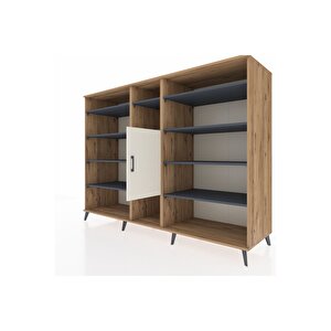 Kronos Dolap 12 Raflı Tek Kapaklı  220x59x163 Çam-aytaşı/antrasit