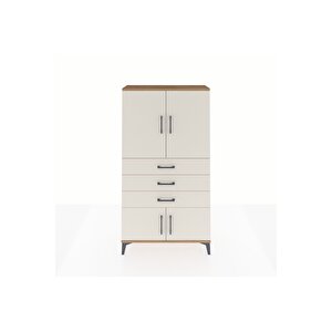 Arges Dolap 2 Raflı 3 Çekmeceli 4 Kapaklı 88x30x163 Çam-aytaşı