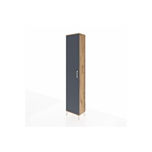 Arges Dolap 2 Raflı Tek Kapaklı Tek Askılı 44x30x221 Çam-antrasit