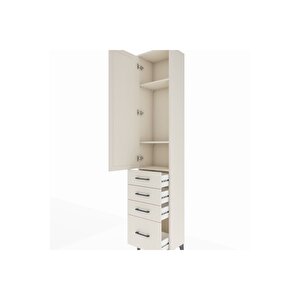 Arges Dolap 3 Raflı 4 Çekmeceli Tek Kapaklı 44x30x221 Aytaşı-aytaşı