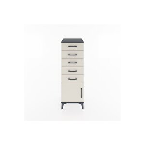 Hyperion Dolap 5 Çekmeceli Tek Kapaklı 44x44x134 Antrasit-aytaşı