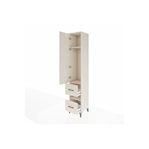 Hyperion Dolap 3 Raflı 2 Çekmeceli Tek Askılı 44x44x243 Aytaşı-aytaşı