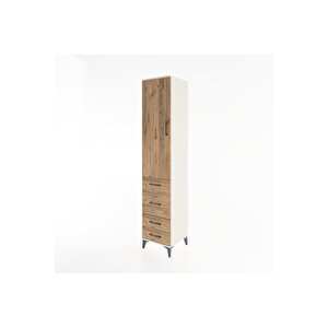 Hyperion Dolap 3 Raflı 4 Çekmeceli Tek Kapaklı 44x44x221 Aytaşı-çam