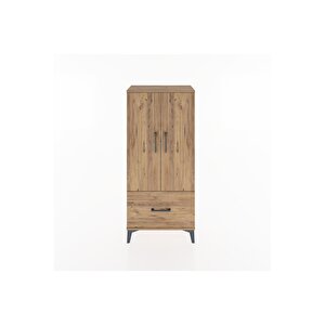 Hyperion Dolap 2 Raflı Tek Çekmeceli 2 Kapaklı 60x44x134 Çam-çam