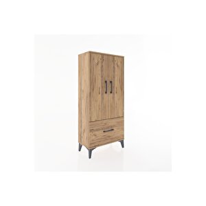 Hyperion Dolap 2 Raflı Tek Çekmeceli 2 Kapaklı 60x44x134 Çam-çam