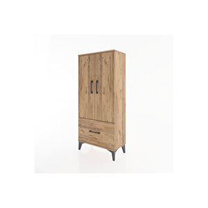 Hyperion Dolap 2 Raflı Tek Çekmeceli 2 Kapaklı 60x44x134 Çam-çam