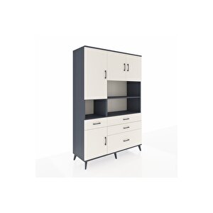 Hyperion Gardrop 9 Raflı 4 Çekmeceli 4 Kapaklı 132x44x195 Antrasit-aytaşı