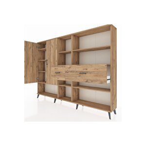 Arges Dolap 10 Raflı 2 Çekmeceli 2 Kapaklı 220x30x163 Çam-çam