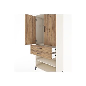 Hyperion Dolap 2 Raflı 2 Çekmeceli Tek Askılı 88x44x195 Aytaşı-çam