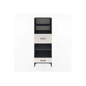 Hyperion Dolap 4 Raflı 2 Çekmeceli 60x44x163 Antrasit-aytaşı