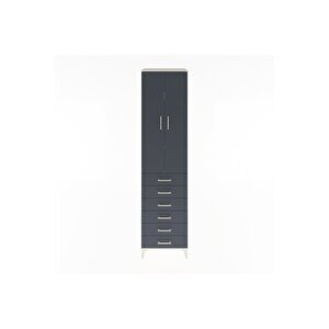 Hyperion Dolap 4 Raflı 6 Çekmeceli 2 Kapaklı 60x44x243 Aytaşı-antrasit