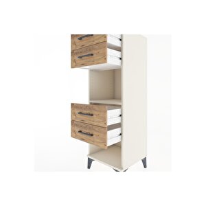Hyperion Dolap Tek Raflı 4 Çekmeceli 44x44x134 Aytaşı-çam