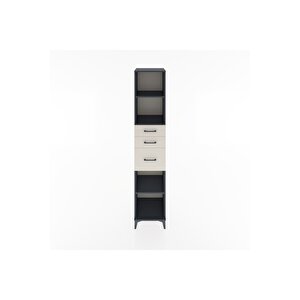 Hyperion Dolap 3 Raflı 3 Çekmeceli 44x44x221 Antrasit-aytaşı