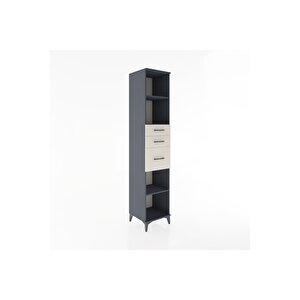Hyperion Dolap 3 Raflı 3 Çekmeceli 44x44x221 Antrasit-aytaşı