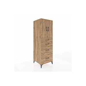 Kronos Dolap Tek Raflı 4 Çekmeceli 2 Kapaklı 60x59x182 Çam-çam