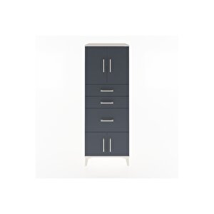 Hyperion Dolap 2 Raflı 3 Çekmeceli 4 Kapaklı 60x44x163 Aytaşı-antrasit