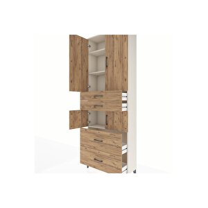 Arges Dolap 4 Raflı 4 Çekmeceli 4 Kapaklı 88x30x243 Aytaşı-çam