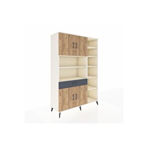 Hyperion Dolap 10 Raflı Tek Çekmeceli 4 Kapaklı 132x44x195 Aytaşı-çam/antrasit