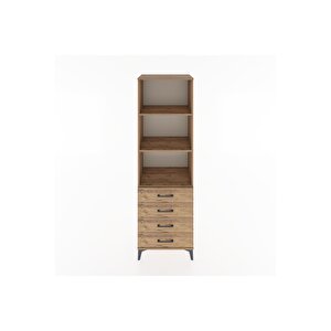 Hyperion Dolap 3 Raflı 4 Çekmeceli 60x44x195 Çam-çam