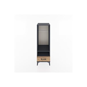Hyperion Dolap 2 Raflı Tek Çekmeceli Tek Askılı 44x44x134 Antrasit-çam