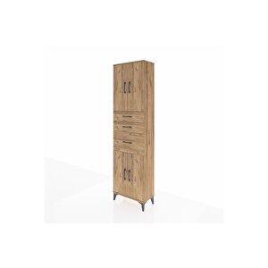 Arges Dolap 3 Raflı 3 Çekmeceli 4 Kapaklı 60x30x221 Çam-çam