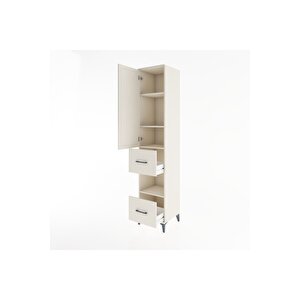 Hyperion Dolap 4 Raflı 2 Çekmeceli Tek Kapaklı 44x44x221 Aytaşı-aytaşı