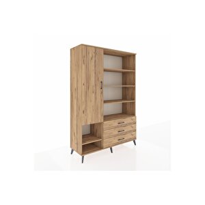 Hyperion Gardrop 9 Raflı 3 Çekmeceli Tek Kapaklı  132x44x195 Çam-çam