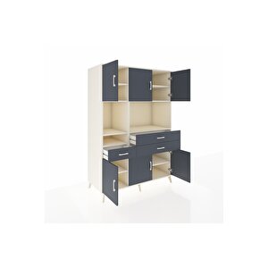 Kronos Dolap 9 Raflı 3 Çekmeceli 6 Kapaklı 132x59x195 Aytaşı-antrasit/antrasit